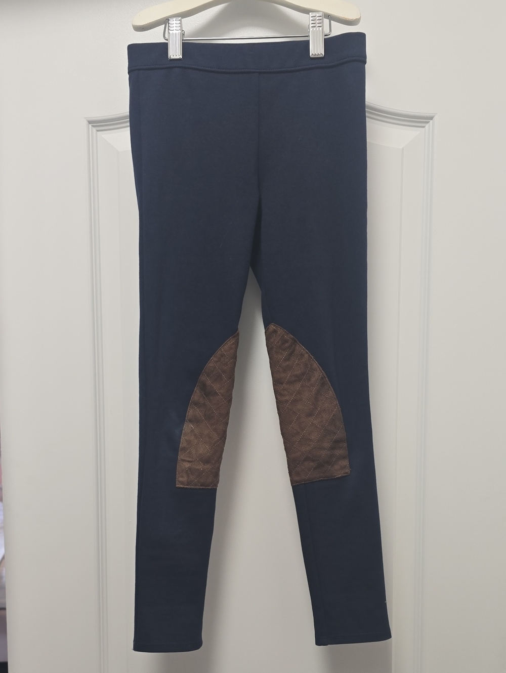 Janie And Jack Navy Riding Leggings with Brown Knee Patches